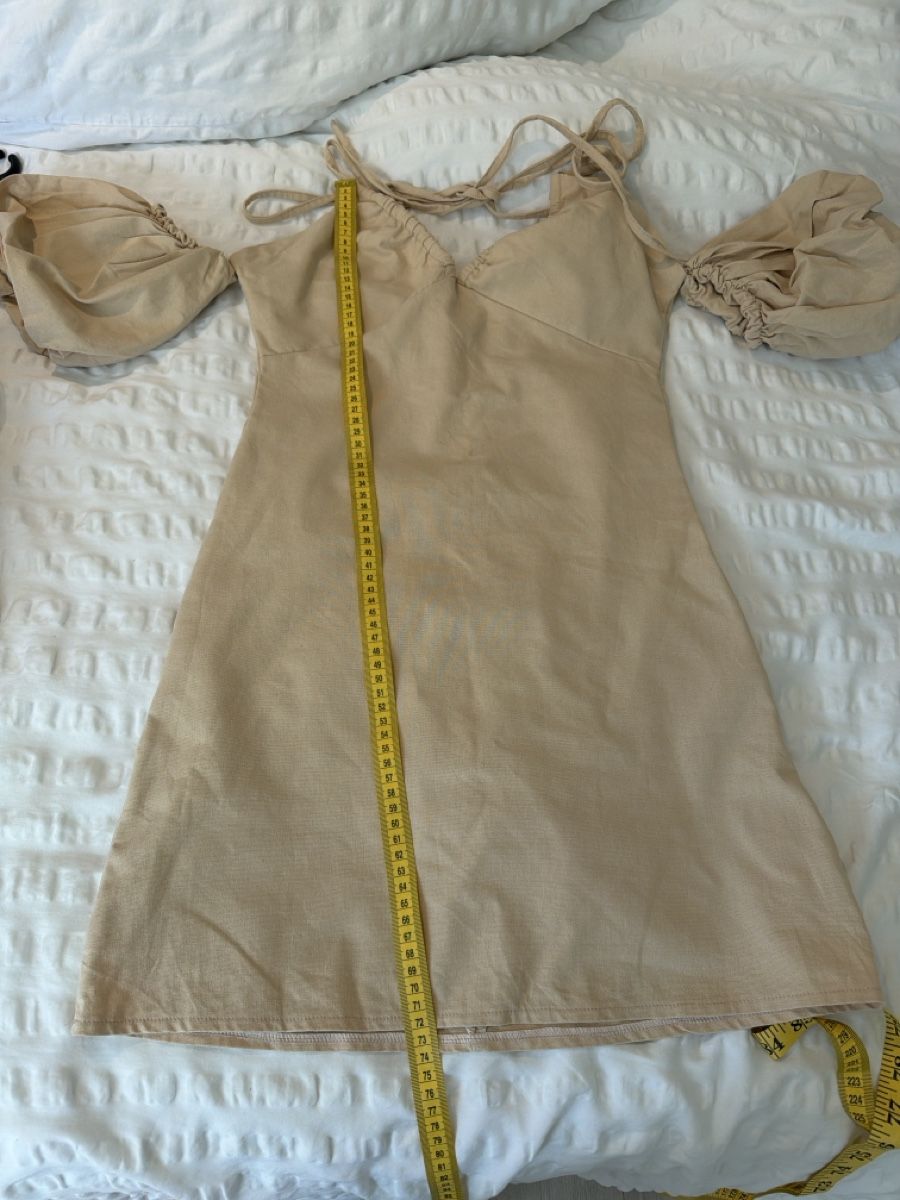 Kleider: Boho Summer Dress. Light Brown. Puff Sleeves. Size S. – Gebraucht aus Aesch BL von ari_z7gp 1