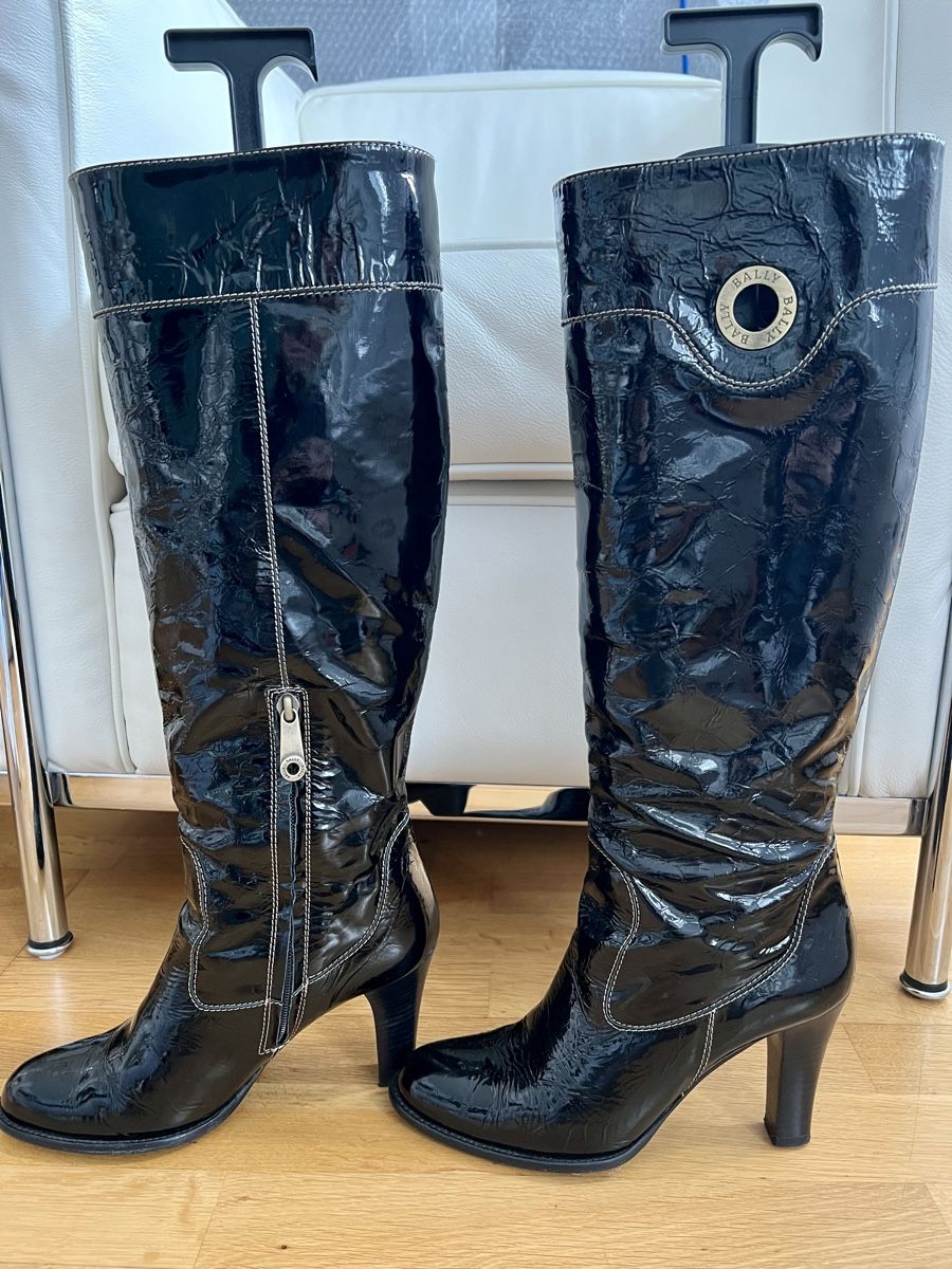 Bally Damenschuhe: Bally Stiefel Gr. 38 schwarz Lackleder – Gebraucht aus Basel von Bettybooo 1
