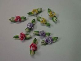9 roses en coton dégradé brillantes