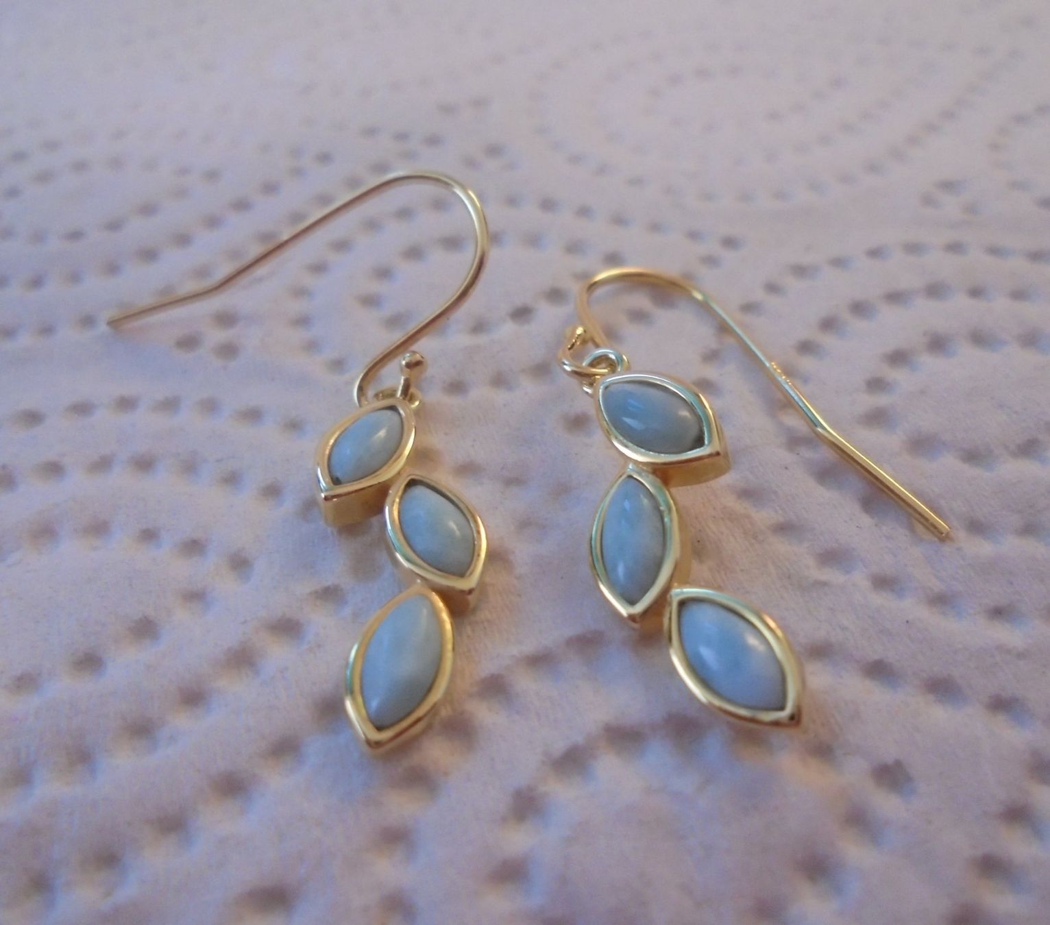 Orecchini pendenti & Orecchini a lobo: Echtschmuck: Larimar Silberohrhänger, vergoldet – Nuovo (secondo la descrizione) da Zuchwil venduto da maumauchi 4