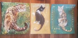 Fritz Hug Katzen 3 LOT druck