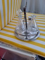 Elegantes Glas-Essig/Öl-Set mit Salz/Pfefferstreuer