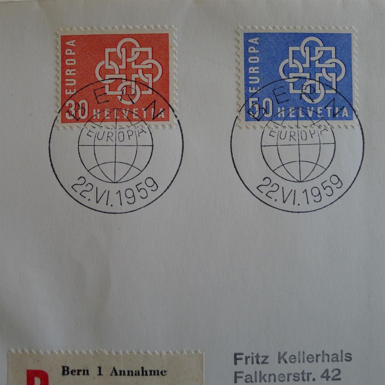 Tutti i francobolli: 1959 Kellerhals Satzbrief, ET- Halbmond – Usato da Ebikon venduto da SilvioFreund 1