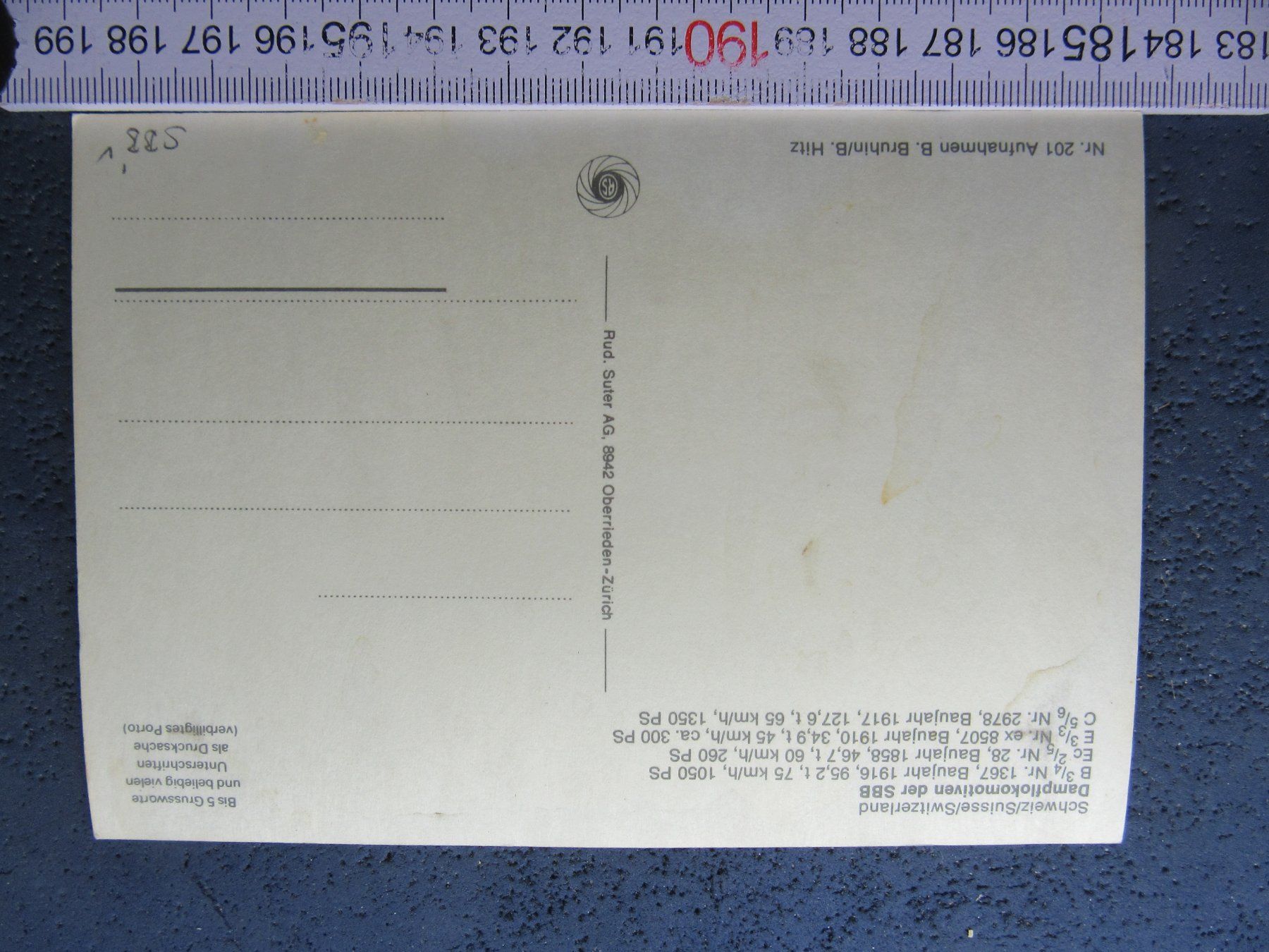 Cartoline postali: SBB DAMPFLOKOMOTIVEN B3/4 Ec2/5 E 3/3 C5/6 – Usato da Ettingen venduto da Hausi4711 1