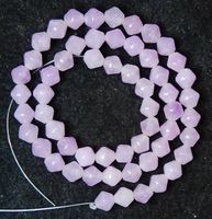 1 Strang echte unbehandelte Kunzit Perlen 6,5 mm facet