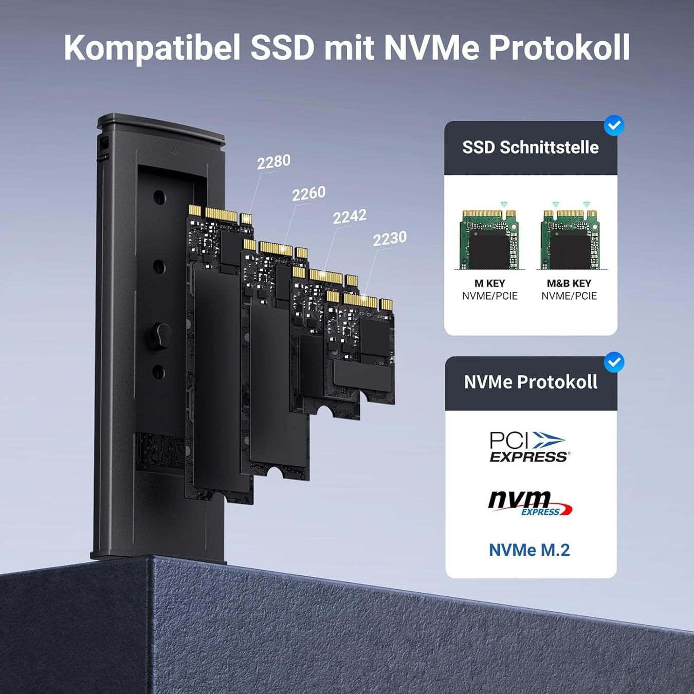 Dischi rigidi: M.2 NVMe PCIe USB-C SSD-Gehäuse 10Gbps – Nuovo e nell'imballaggio originale da Châtelaine venduto da topshop.switzerland 4