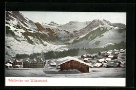 Adelboden, Gesamtansicht im Schnee mit B