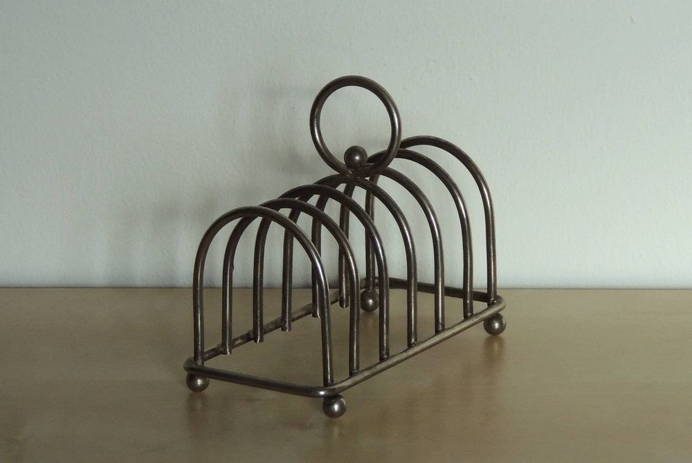 Porte toast en métal argenté Saglier Frères & Cie