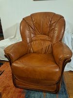 Fauteuil en cuir brun