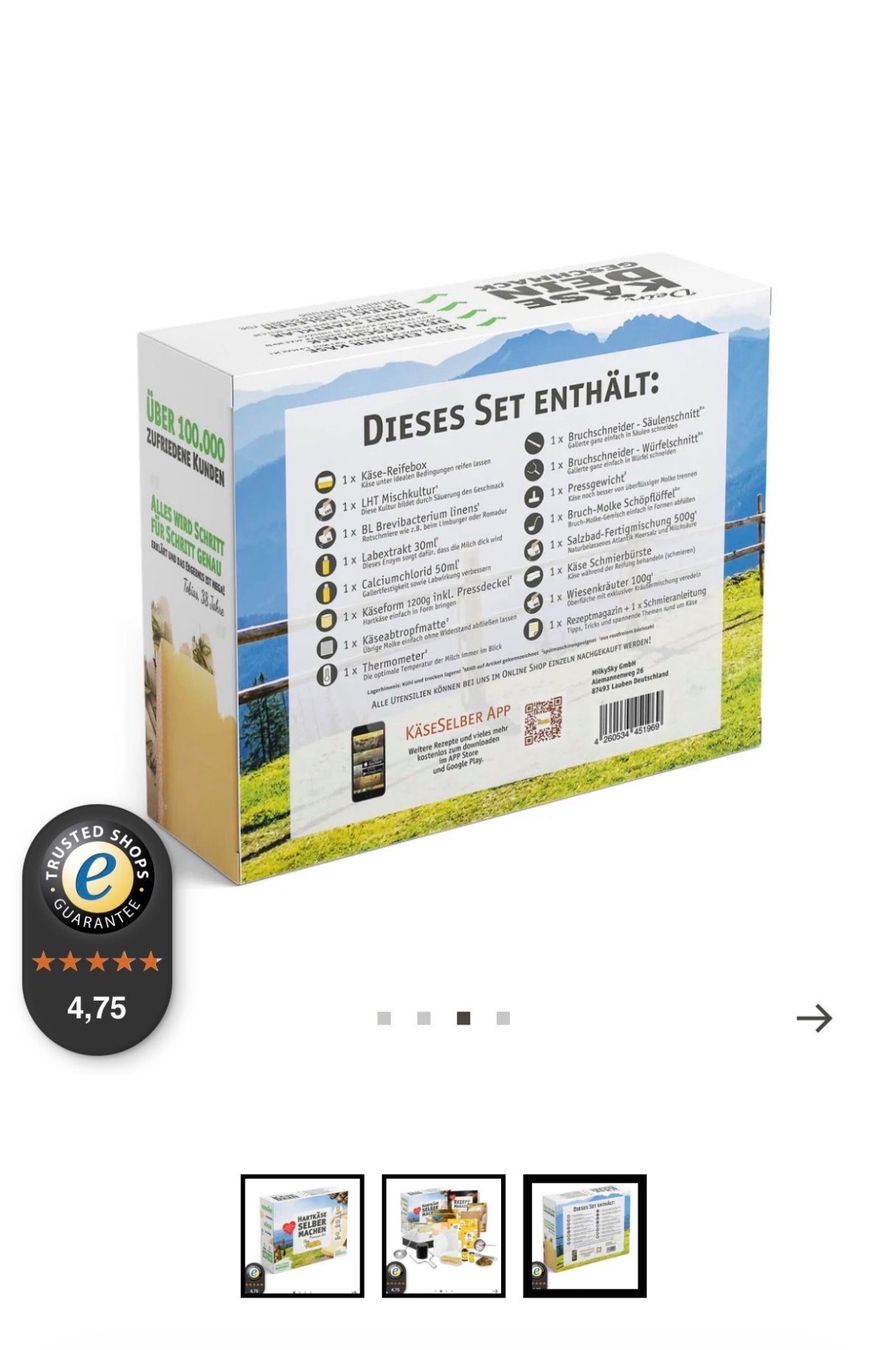 Bastelsets: Hartkäse selber machen Set Neu – Neu und originalverpackt aus Samnaun-Compatsch von obe_8hyy 2