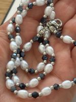 Luxus Elegante Kette Farbe :Silber Kunstperlen