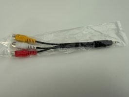 Anschlusskabel von 3.5mm Stecker zu Video-Audio Buchsen, NEU