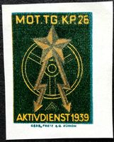 Soldatenmarke 2.WK, Mot Tg Kp 26, dgrün, geschn, Wi Tg 44-2
