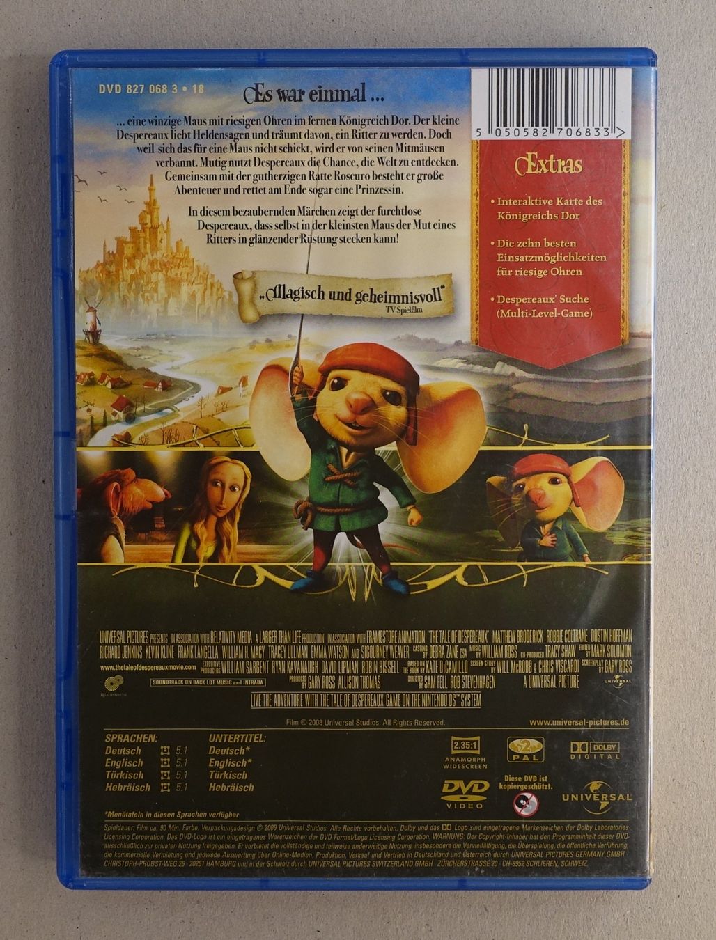 Tous les DVDs: Despereaux - Der kleine Mäuseheld – D'occasion à Sessa par fraenklishop 1