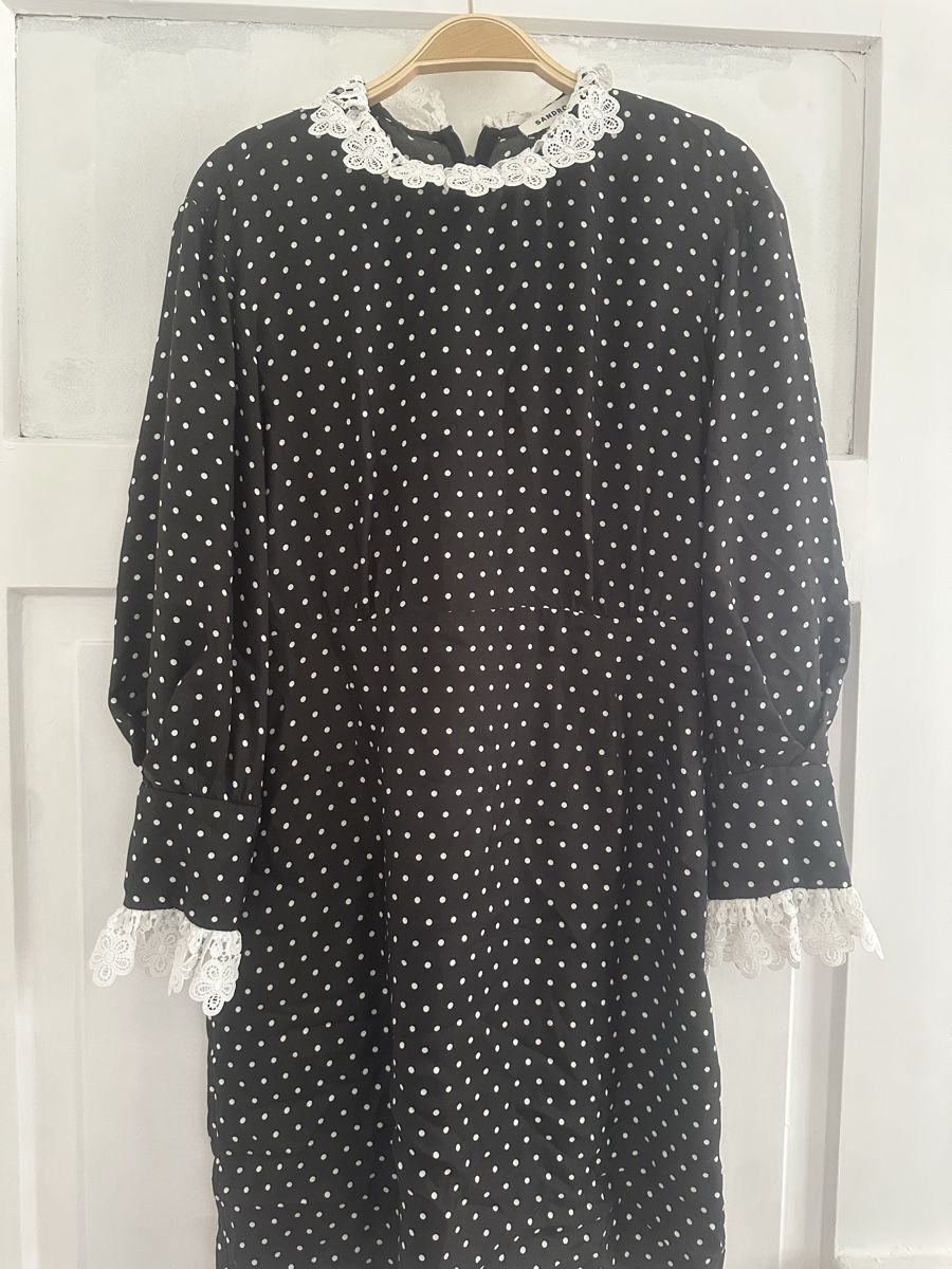 Sandro Vestiti: Sandro Kleid schwarz mit Pünktchen, Gr. 36 – Usato da Zürich venduto da strickliesel1996