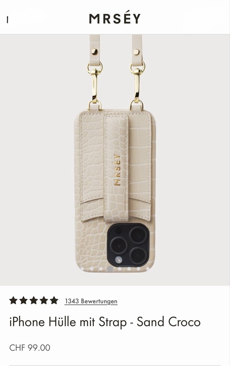Mrséy Cover & Protezioni schermo: iPhone Case with Strap - Sand Croco, New! – Nuovo (secondo la descrizione) da Münsingen venduto da Hunters65 2
