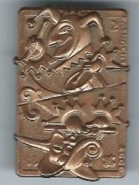 Basler Placchette & Badge: Fasnachtsplakette Basel, "Blaggedde" 2008 (Bronce) – Usato da Zürich venduto da t24_de