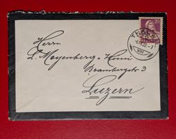 TELL 154 AUF TRAUERBRIEF THALWIL ZÜRICH LUZERN 1922