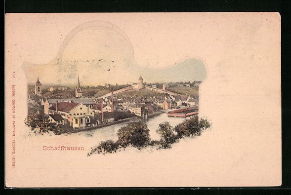 Cartoline postali: AK Schaffhausen, Gesamtansicht – Usato da Berlin venduto da bartko-reher