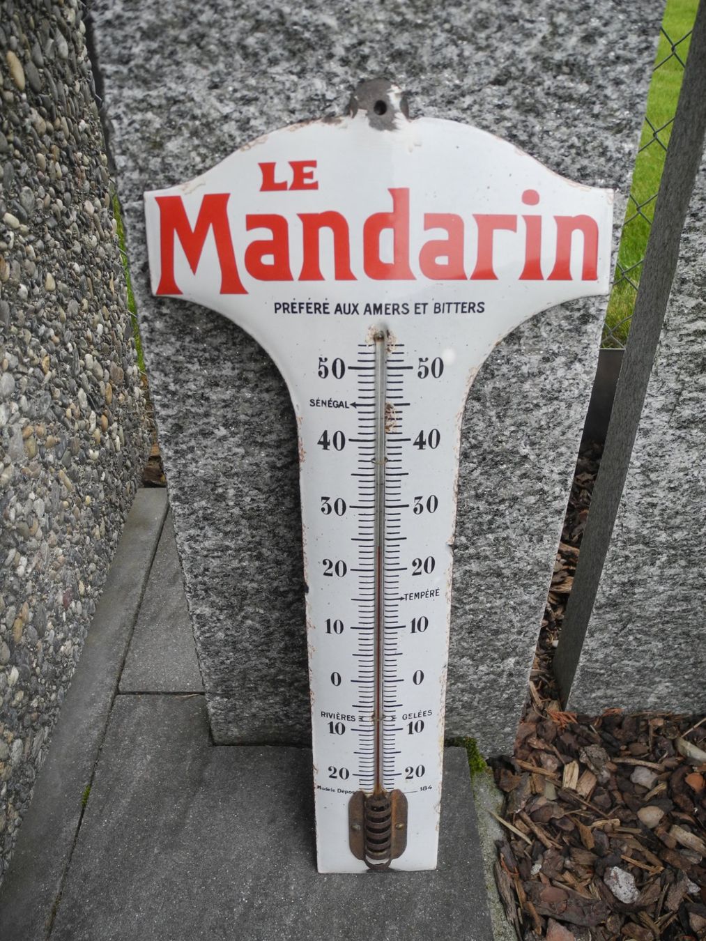 Insegne: ANTIKES EMAILTHERMOMETER – Usato da Reinach AG venduto da Huckleberrysix