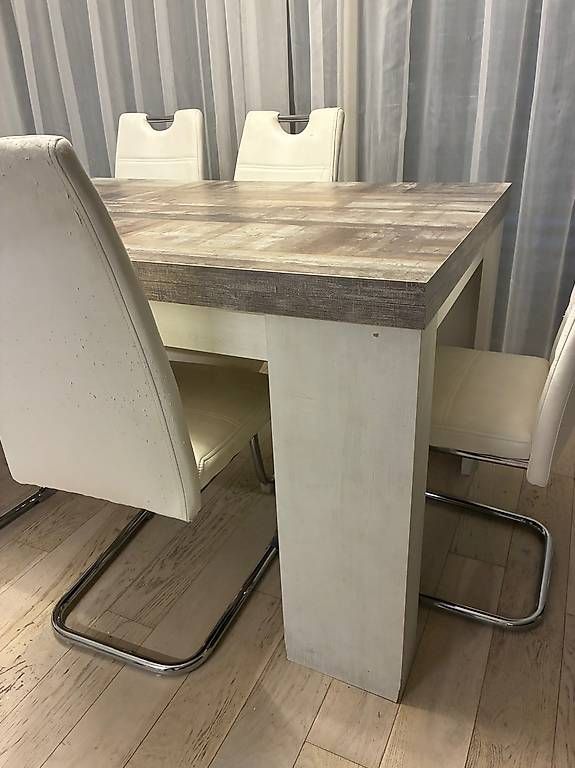Set di tavolo e panche: table salle à manger avec rallonges intégrées + 6 chaises – Usato da Collonge-Bellerive venduto da routard68 1