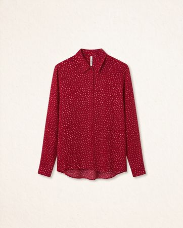 Chemise Pepe Jeans rouge à motif cœurs - très bon état - tai
