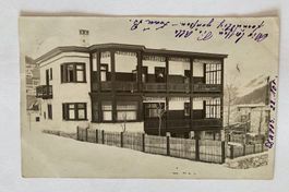 Ansichtskarte Davos, 1916, Schweizer Flachdach-Architektur