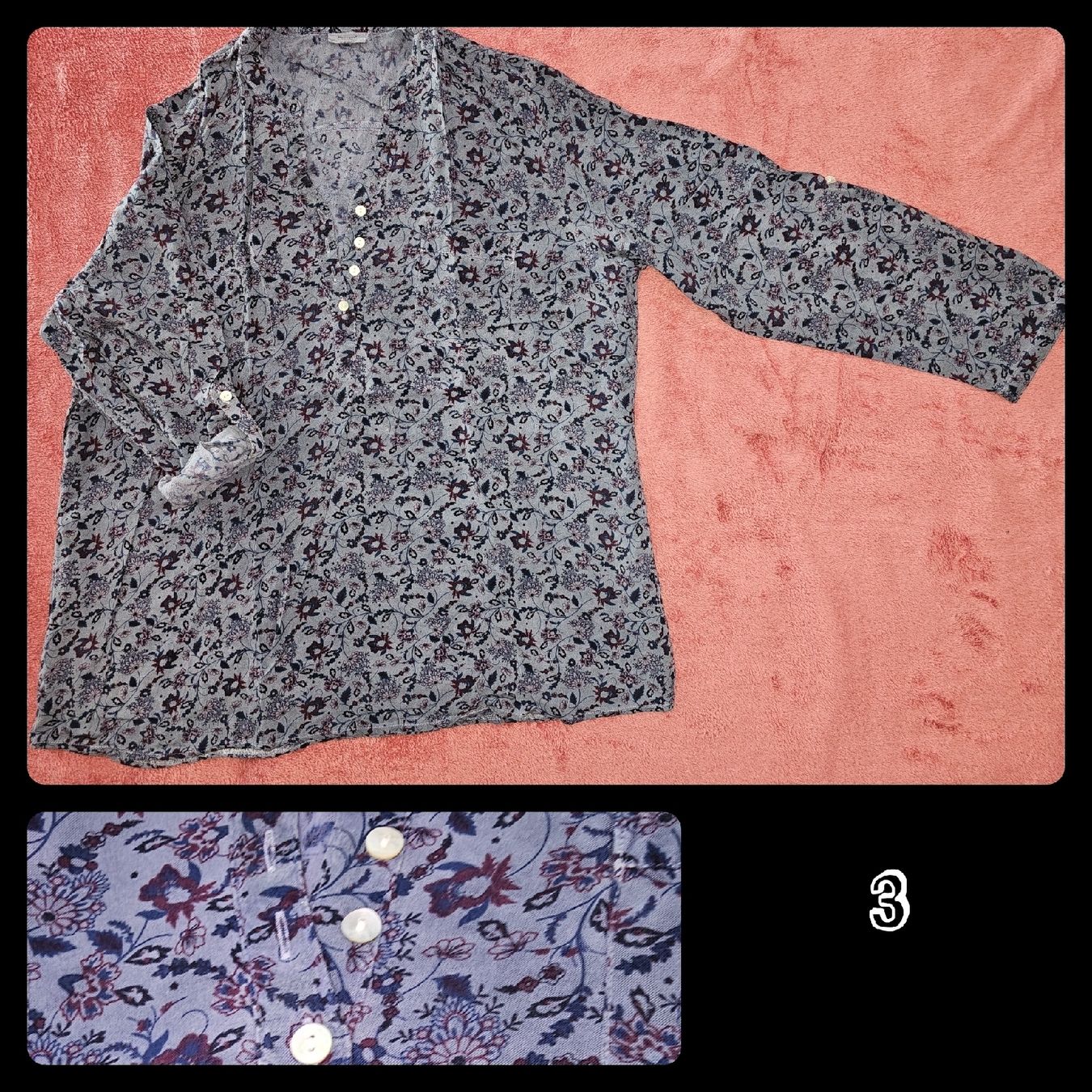Tuniken: Tunika, hellblau mit Blumen&Blättern, XL, NEU – Neu (gemäss Beschreibung) aus Heiden von Taronia