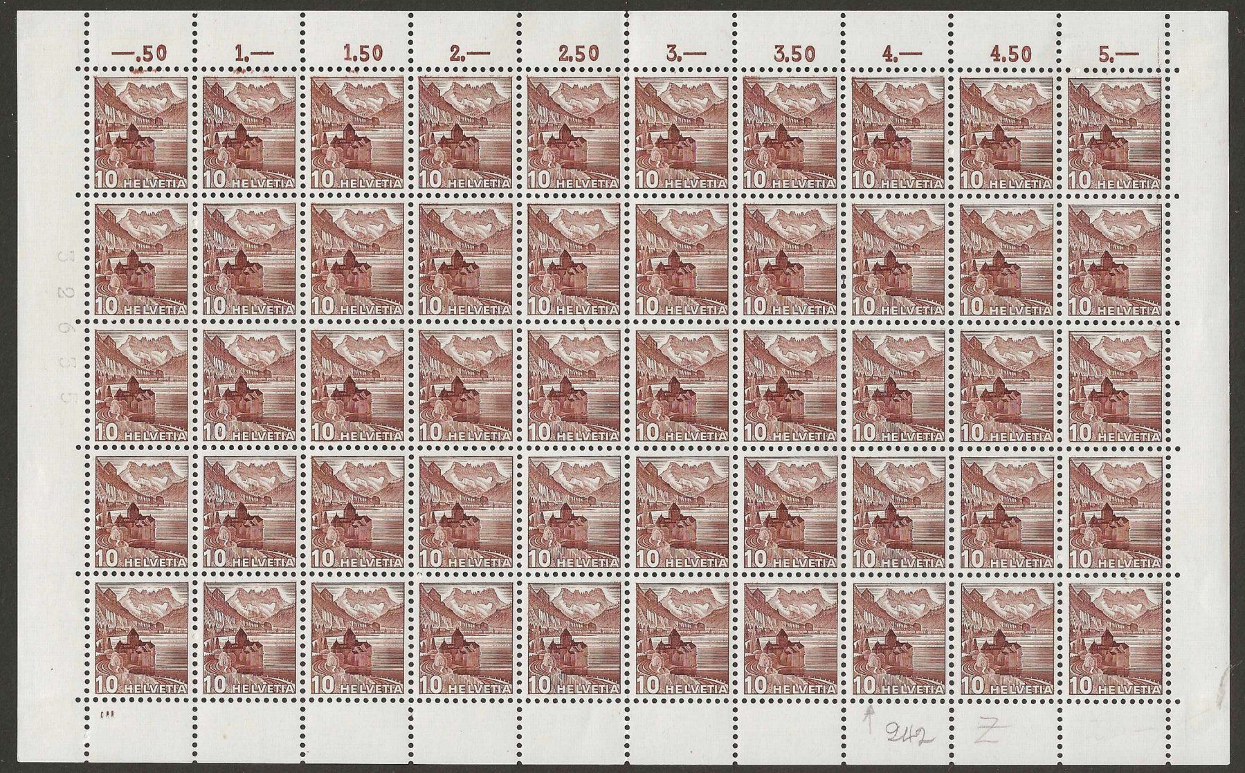 Tutti i francobolli: 1939 : Nr. 242z im Bogen, postfrisch ** KP 150.-- – Nuovo (secondo la descrizione) da Gümligen venduto da Geniusbuy