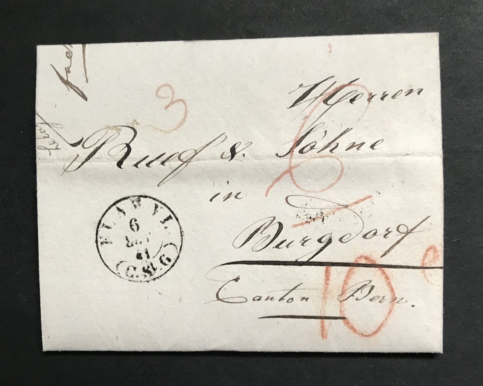 Tutti i francobolli: ANTIKER BRIEF MIT STEMPEL 1841 – Usato da Ostermundigen venduto da Kari1937