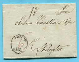 Faltbrief von Zürich nach Kempten 1820