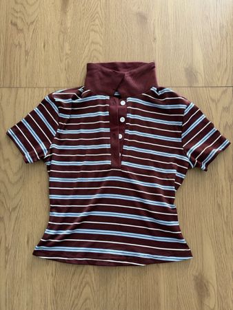Polohemd dunkelrot/hellblau Gr.S NEU