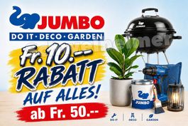 Jumbo: 10.-- Rabatt auf Alles ab Fr. 50.--  bis Januar 2027