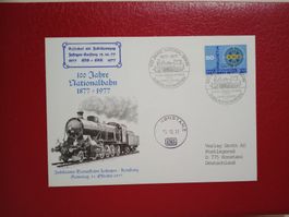 Sonderbrief 100 Jahre Nationalbahn 1977 Sonderstempel