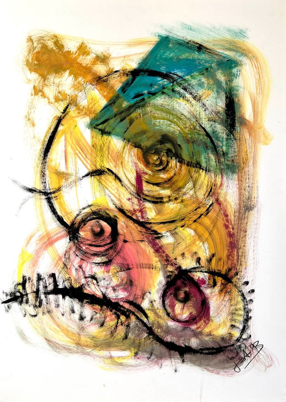 Dipinti: Originales Kunstwerk "Sandsturm" - Abstrakt, aufgezogen – Usato da Häusernmoos venduto da Galerie23