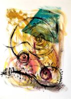 Originales Kunstwerk "Sandsturm" - Abstrakt, aufgezogen