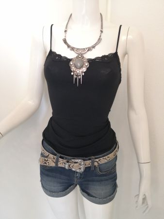 🤩MANGO TOP STRETCH SCHWARZ MIT SPITZE