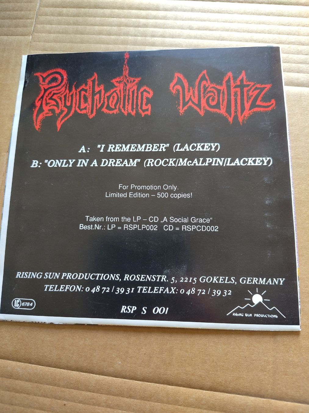 Dischi in vinile: Psychotic Waltz - I Remember 7" Single – Usato da Büsserach venduto da Bey23 1