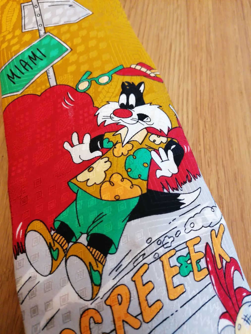 Cravatte: Warner Bros, Sylvester der Kater-Krawatte Seide - Nr.98 – Usato da Basel venduto da vintagecollector 1