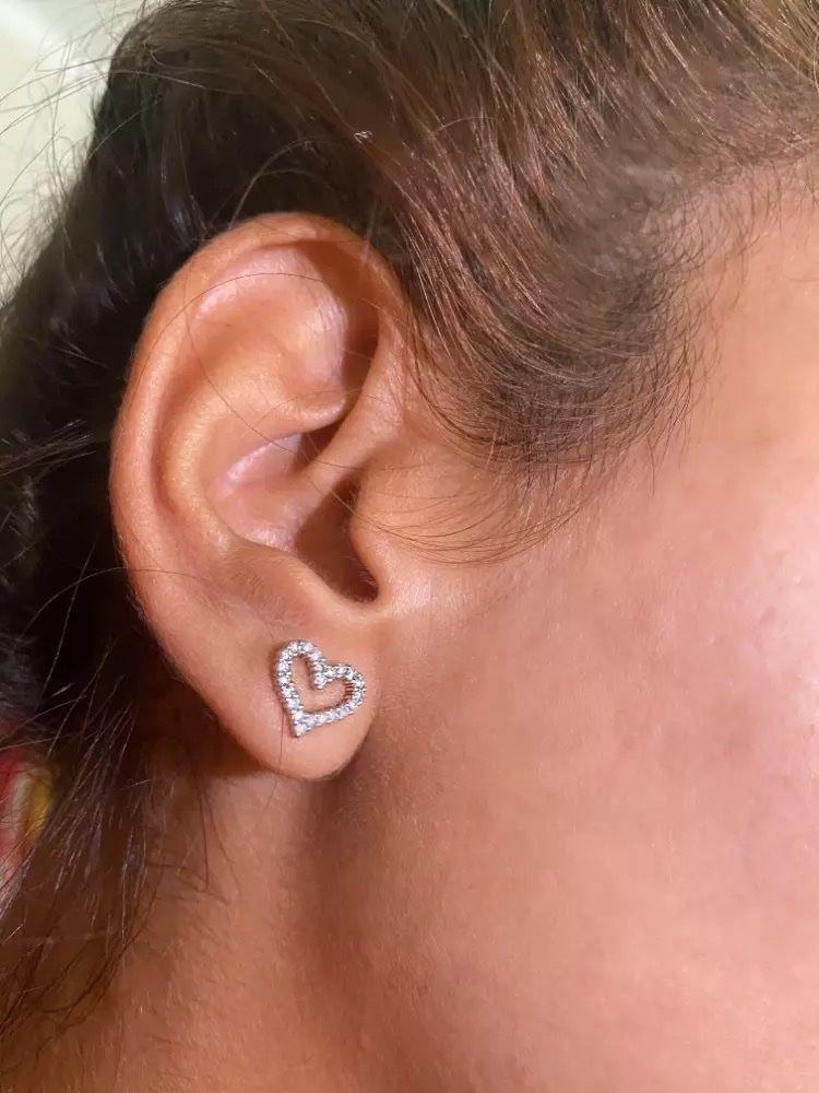 Orecchini pendenti & Orecchini a lobo: silber ohrstecker mit herz – Nuovo e nell'imballaggio originale da St. Gallen venduto da yatoot26 5