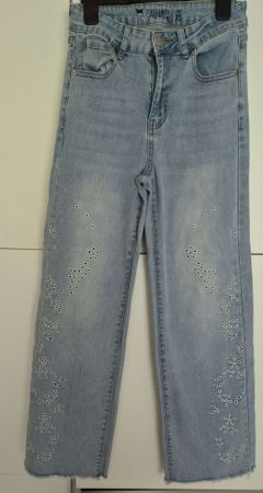 Baggy Jeans Premium hellblau Stickerei Grösse XS