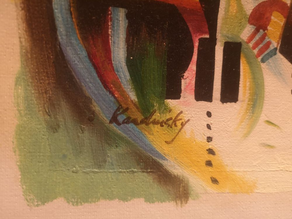 Wassily Kandinsky? Bild Öl auf Leinwand 28x22/17x22 sign. 3