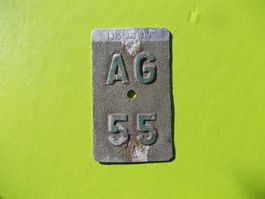 Velonummer / Fahrradnummer AG 55