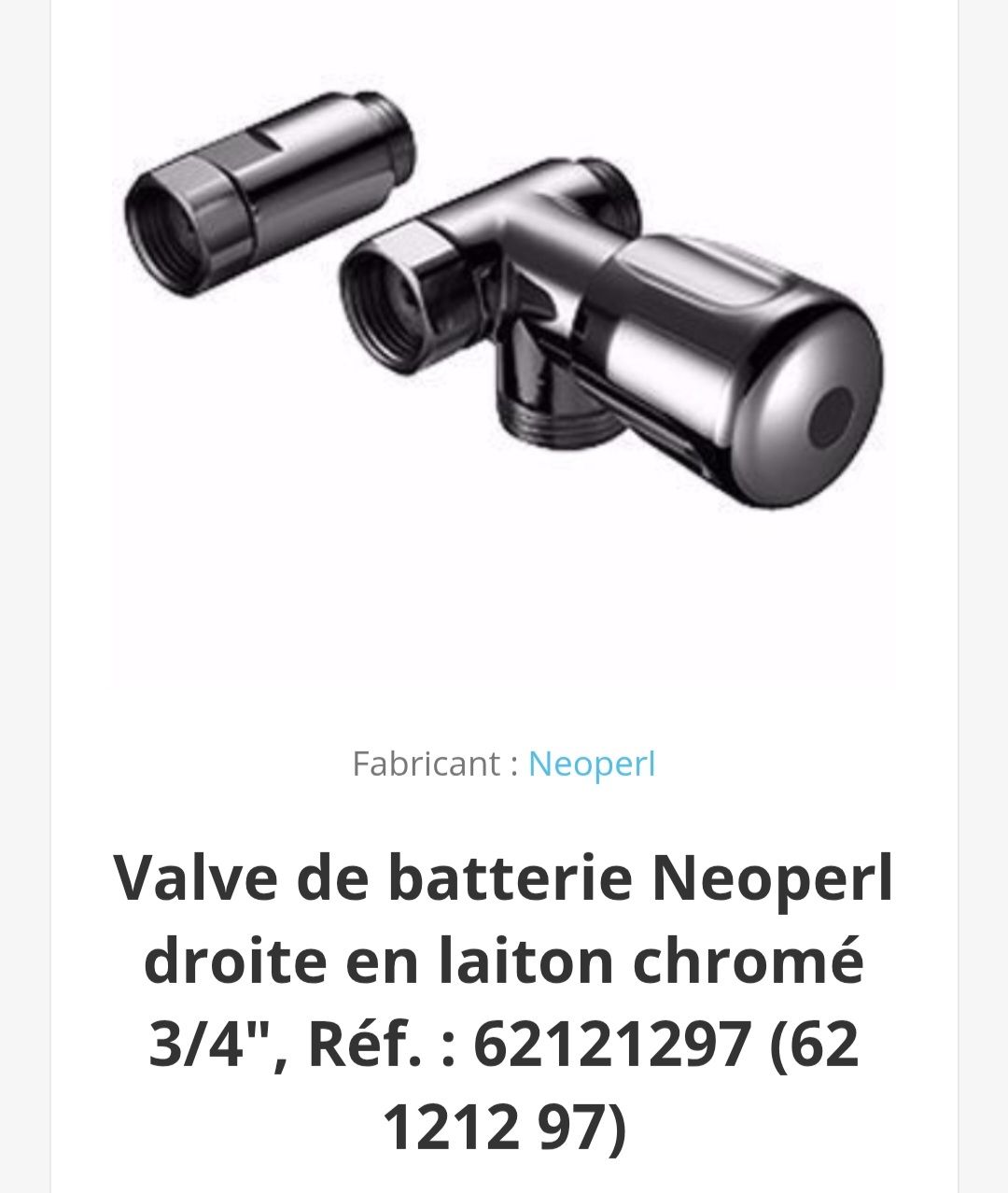 Neoperl Rubinetteria: Robinet pour batterie Neoperl 3/4" neuf – Nuovo e nell'imballaggio originale da Ursy venduto da etisaf 2