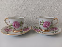 RC JAPAN 2 x tasses à café + soucoupes / Mokka Tassen