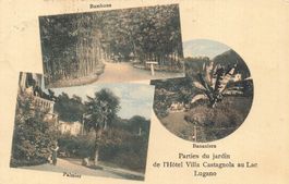 Parties du jardin hôtel villa castagnola Lac Lugano Litho