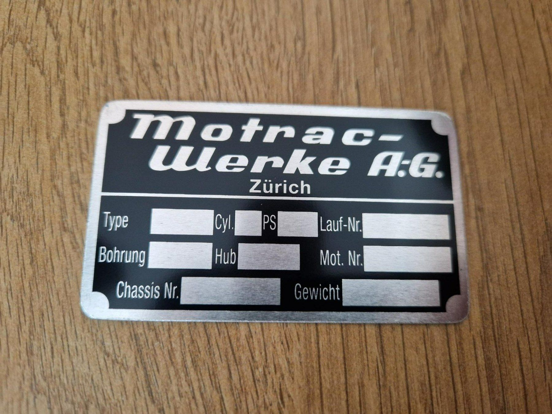 Motrac Trattori: Motrac Typenschild zu Traktor, Motormäher – Nuovo (secondo la descrizione) da Dürnten venduto da Bachtel84