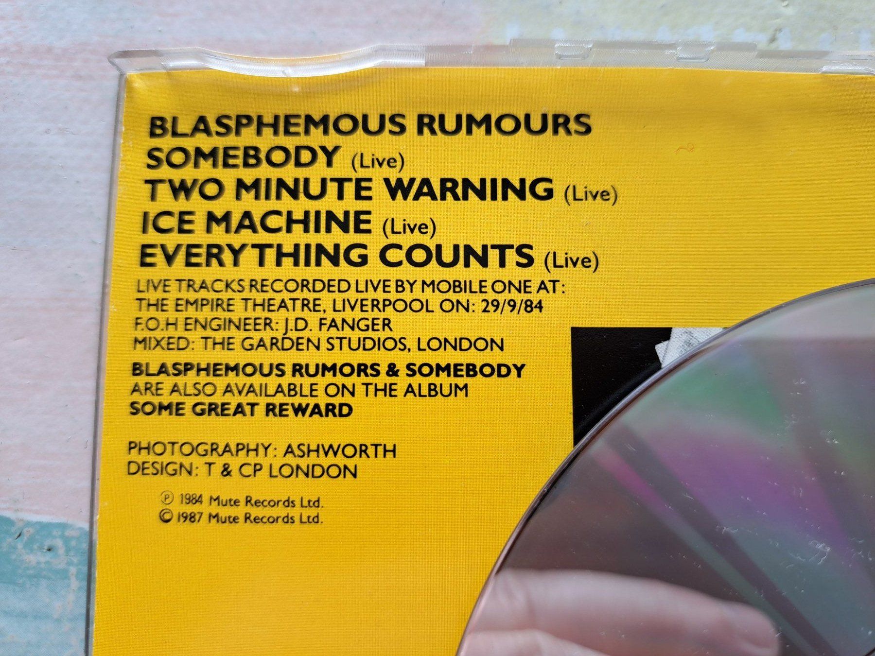 CDs: Cd Depeche Mode  - Mini Compact - Blasphemous rumours - Rare – D'occasion à Pully par bro_n52j 2