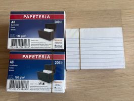 3x Karteikarten liniert 200 Stk A8 weiss