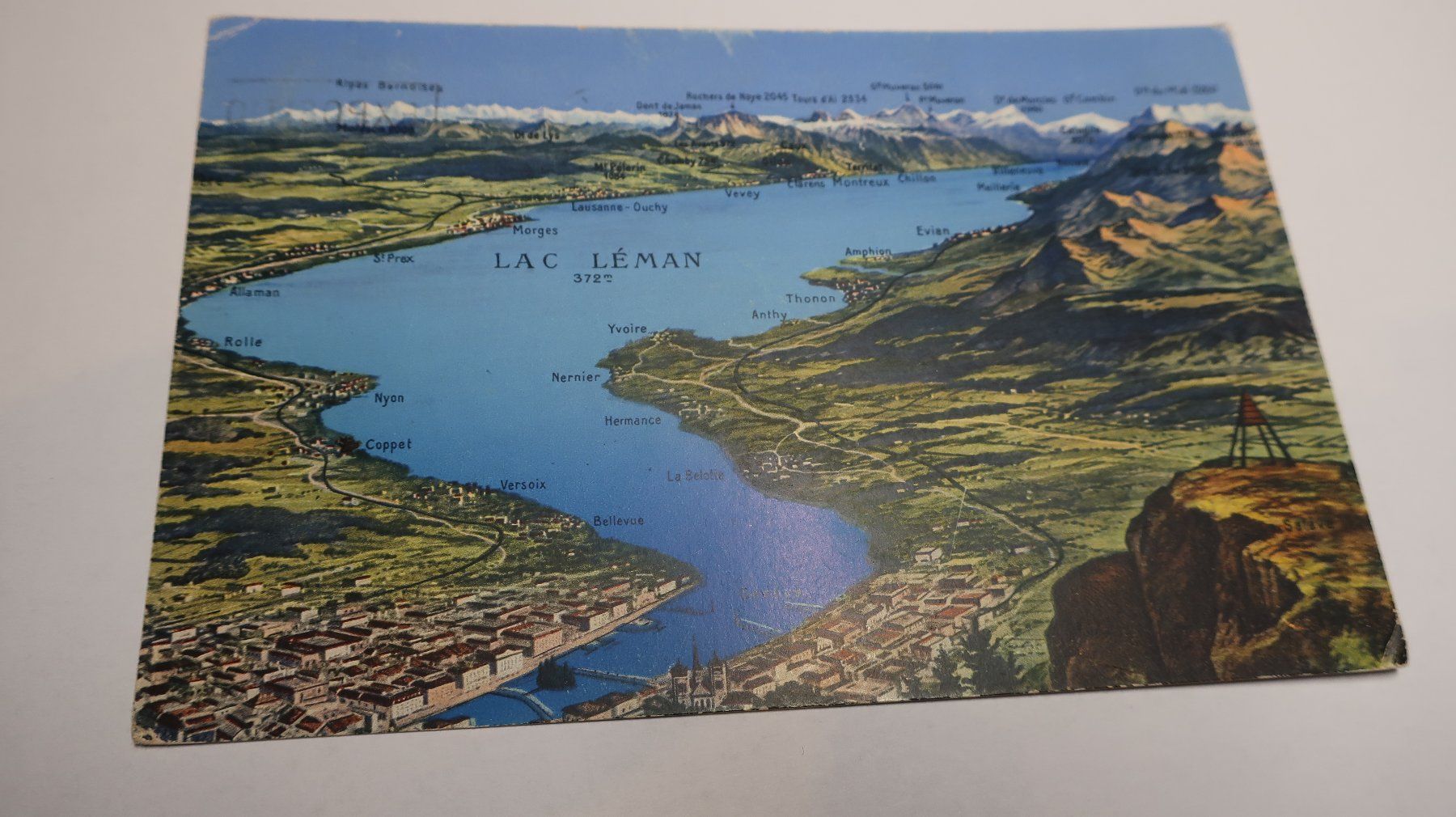 Ansichtskarten: Lac Léman Genève Panorama 1939 – Gebraucht aus Cormoret von Pascalll2001 1